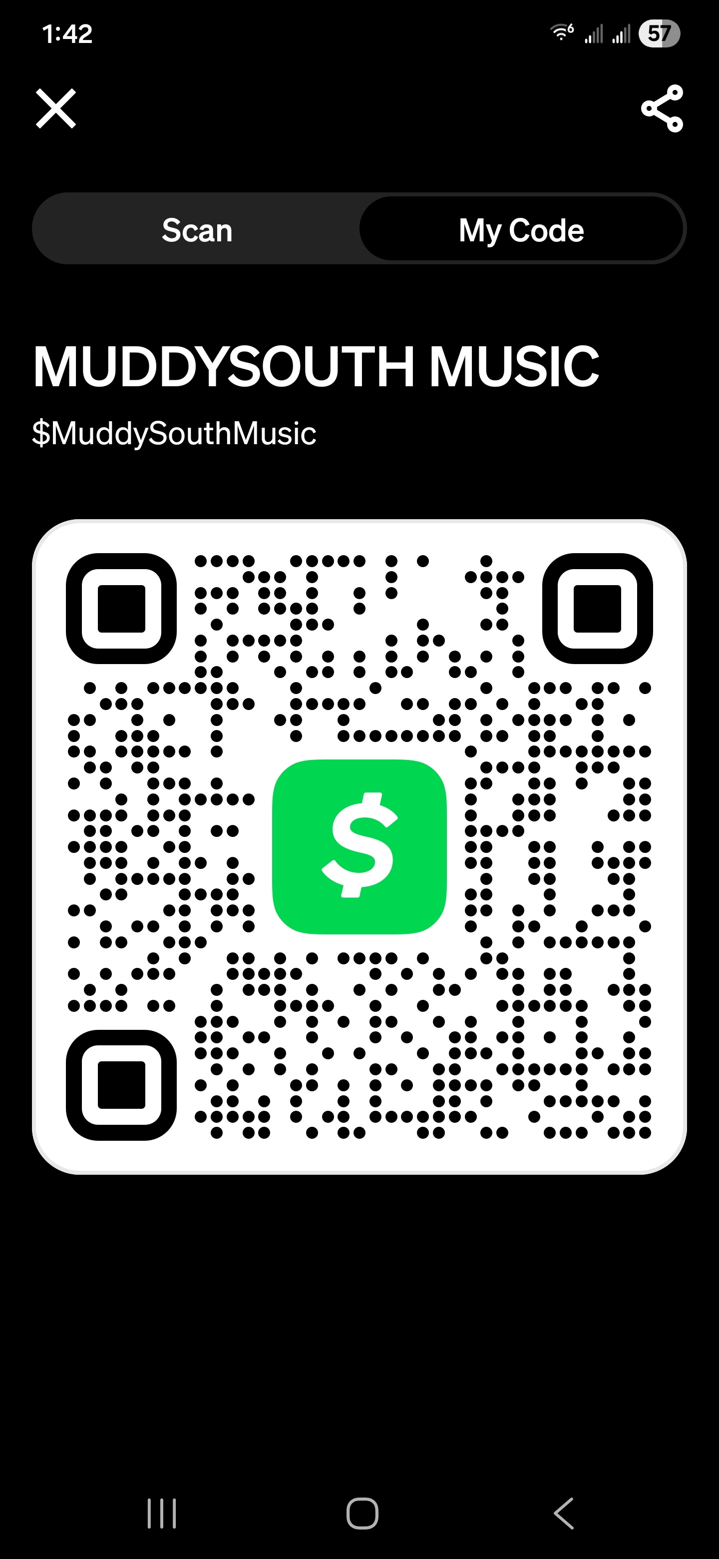 Cash App QR Code - $MuddySouthMusic